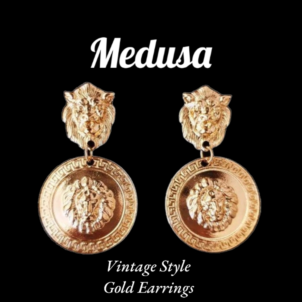 🆕"Medusa" Gold Dangle Statement Jewelry